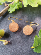 Oak wood earrings