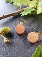 Oak wood earrings