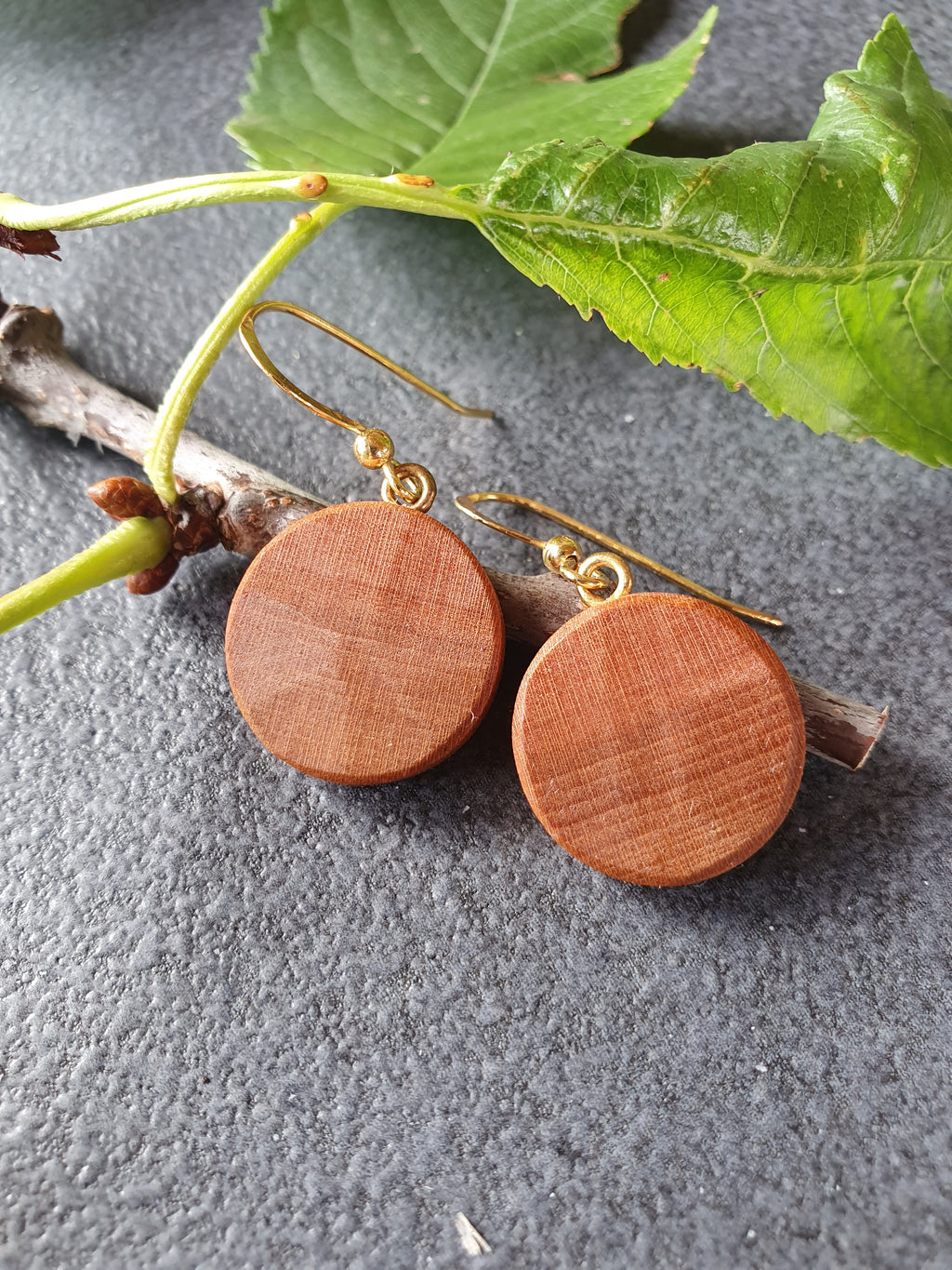 Cherry wood earrings
