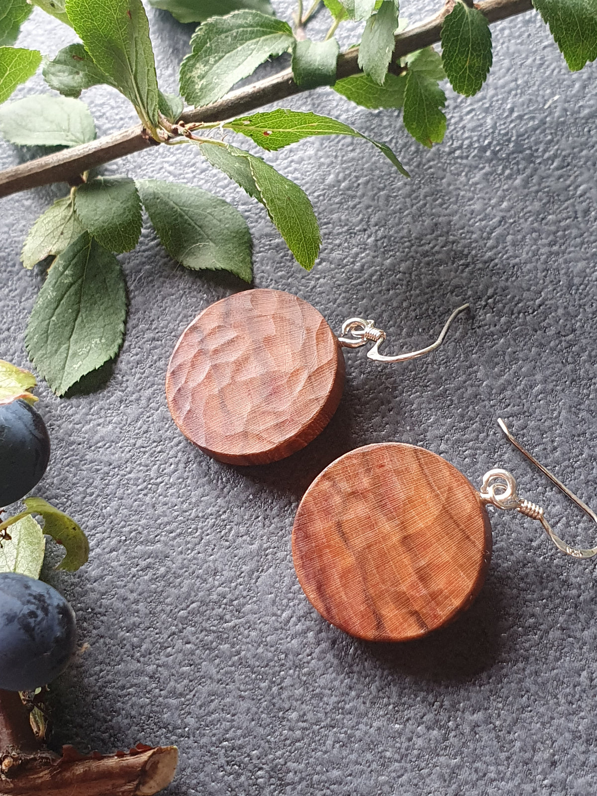 Blackthorn wood earrings