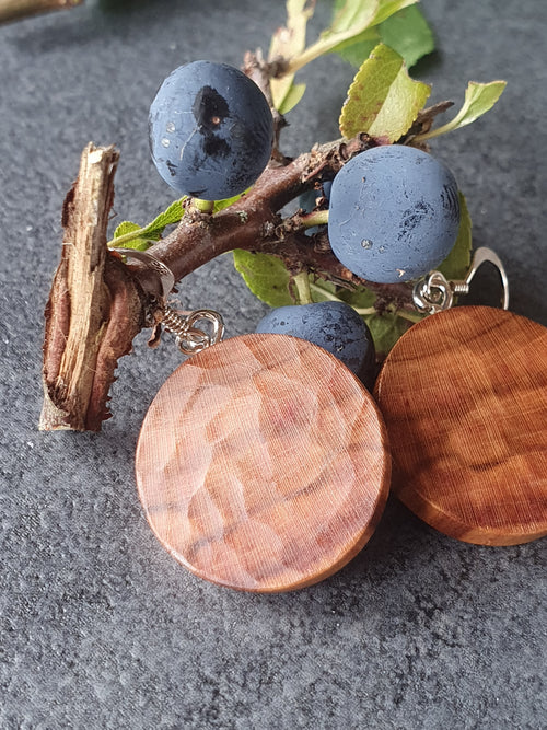 Blackthorn wood earrings