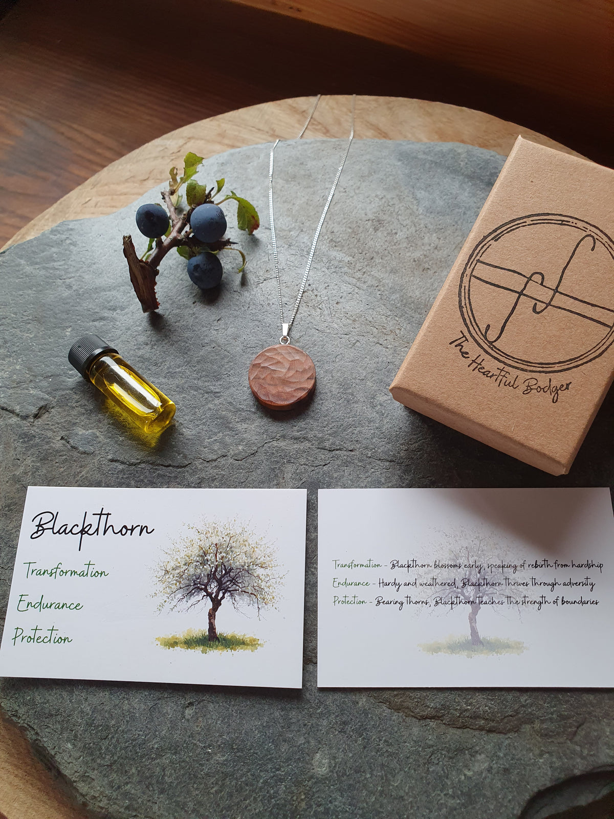 Blackthorn wood necklace