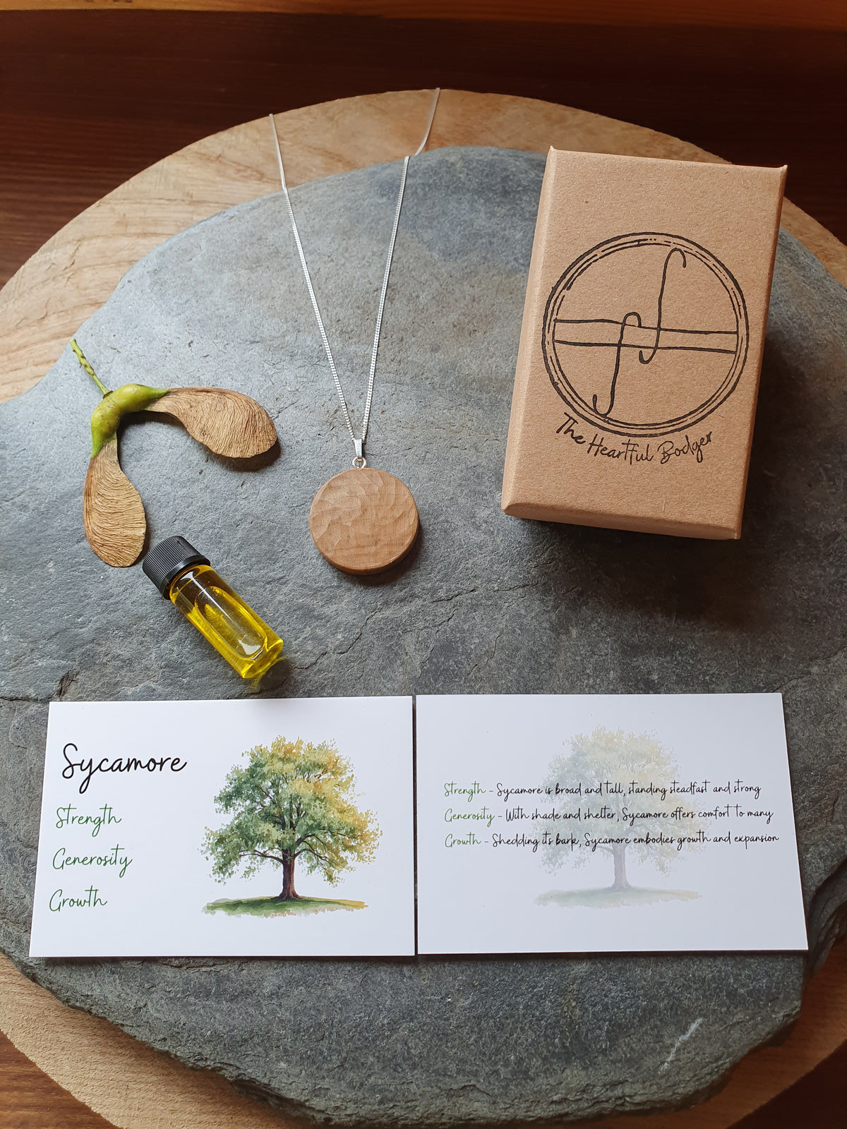 Sycamore wood necklace