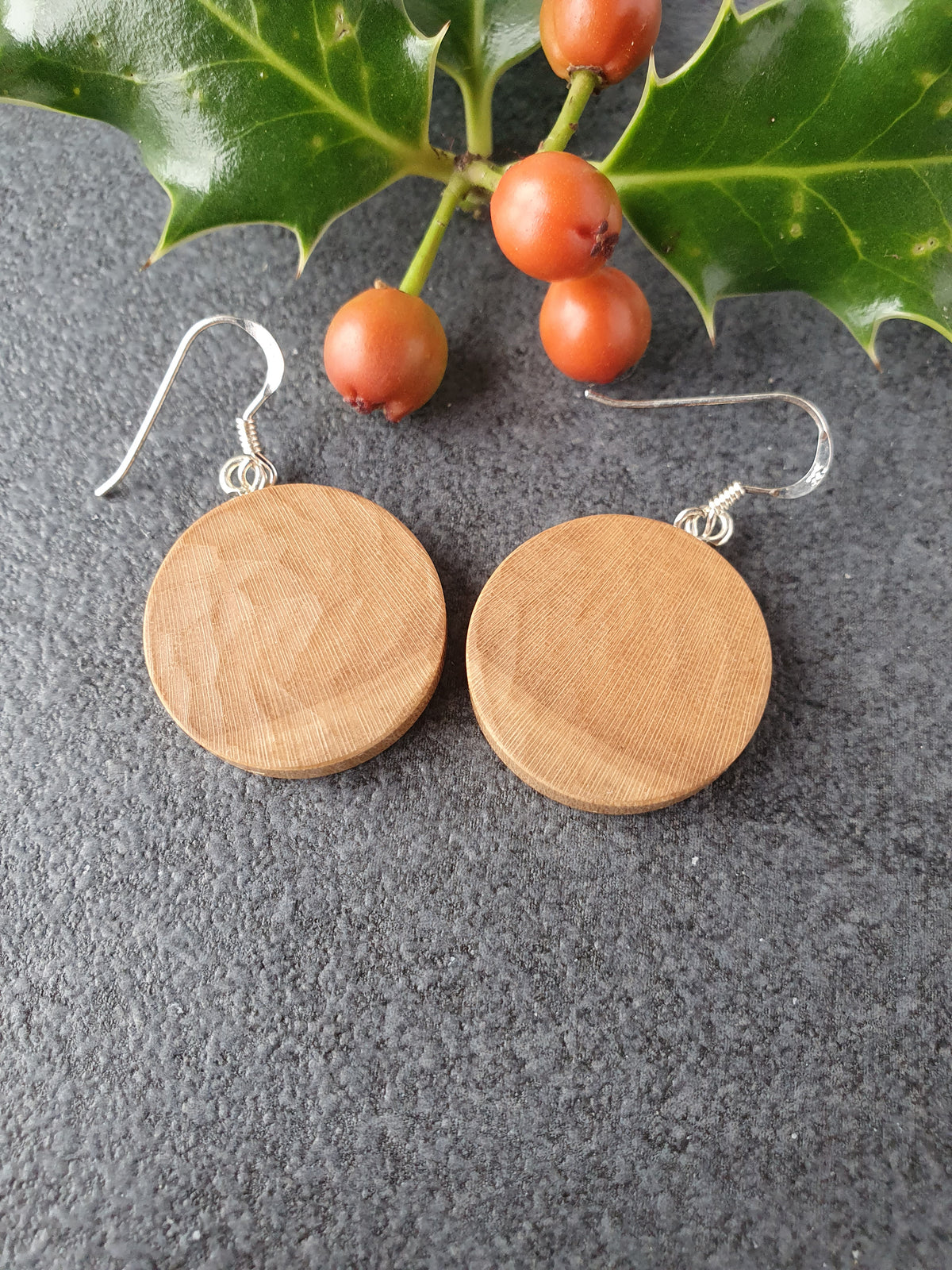 Holly wood earrings
