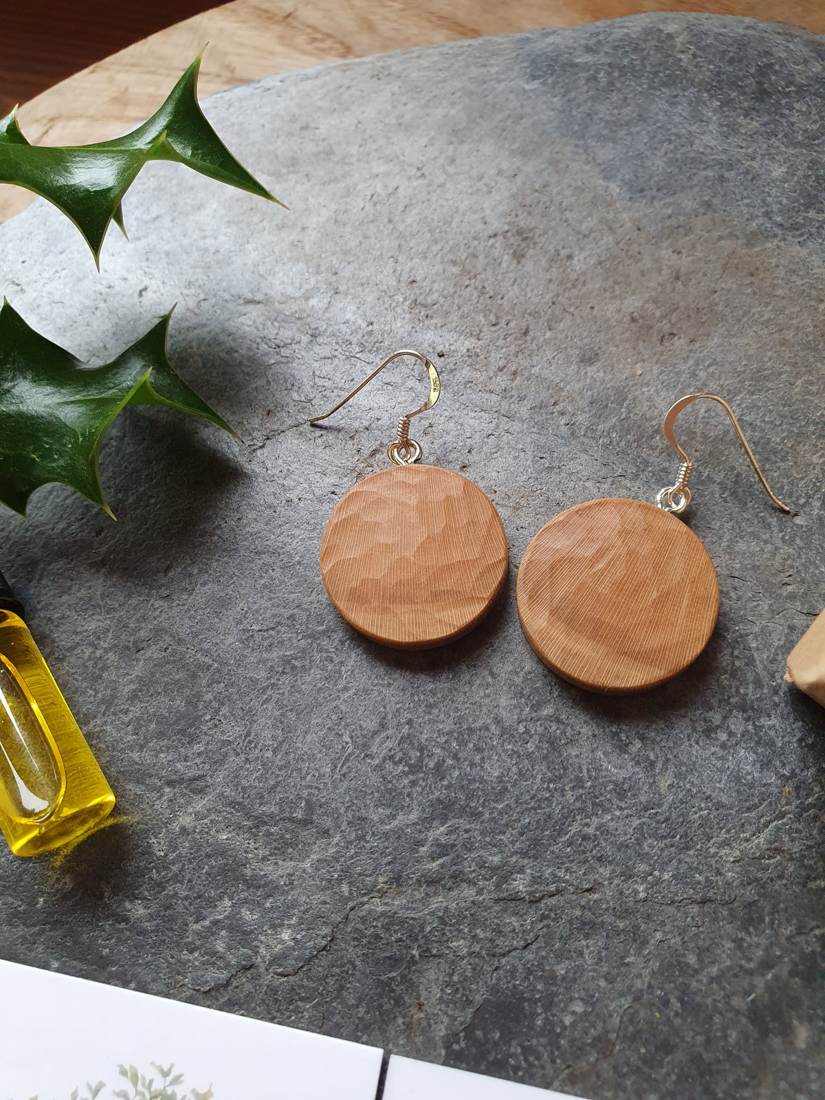 Holly wood earrings